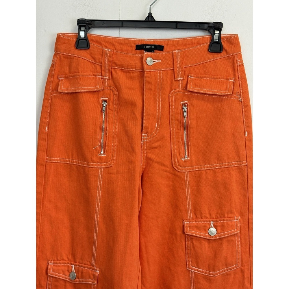 Forever 21 Orange Cargo Pants size M - Picture 3 of 7